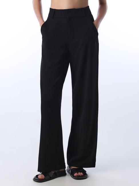 Only Black Solid Regular Fit Pants
