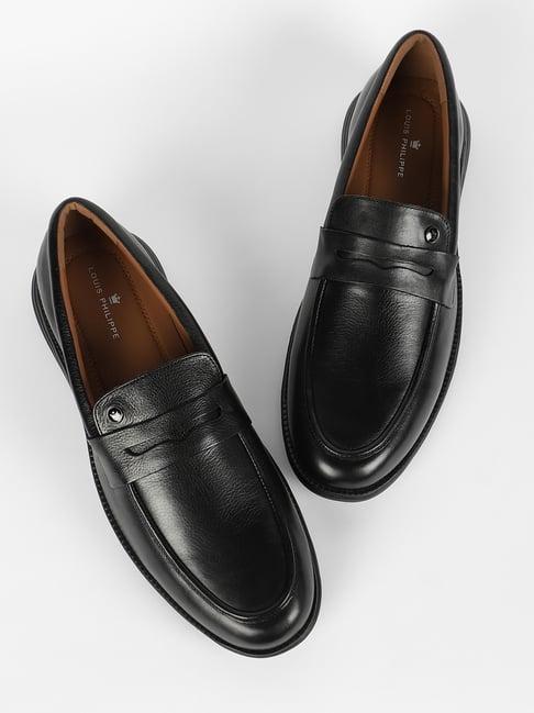 Louis Philippe Men's Black Formal Loafers