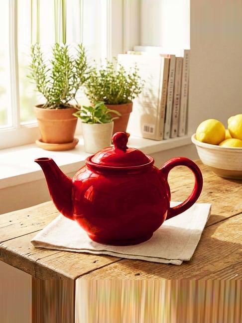 BlackCarrot Red Stoneware Kettle