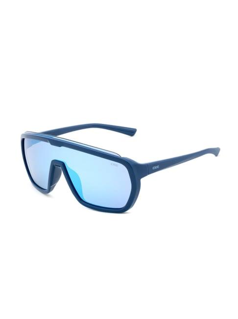 IDEE Blue SPARH Solid Mirror Anti Reflective H2F Wraparound Sunglasses for Men