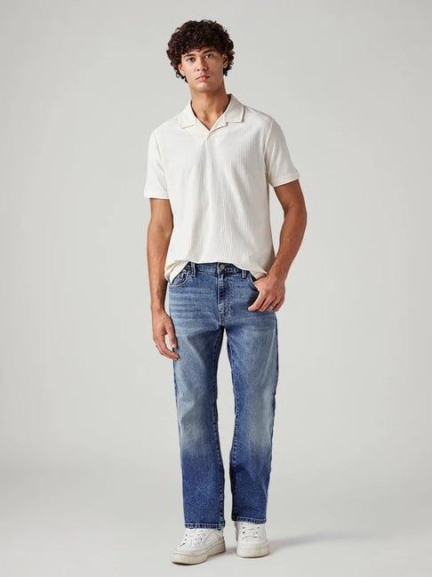 Levi's Men's 517 Blue Bootcut Fit Mid Rise Jeans