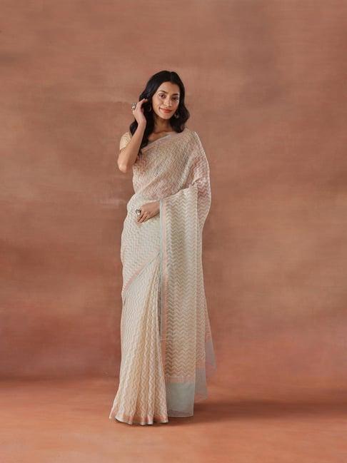 Fabindia Blue Printed Saree