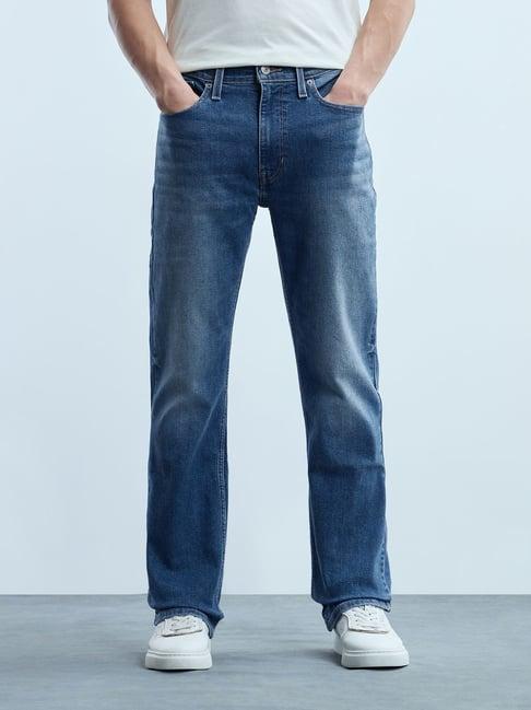 Flying Machine Blue Cotton Flared Fit Jeans
