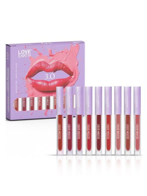 Love Earth Liquid Mousse Lipstick 3.0 - Pack Of 9