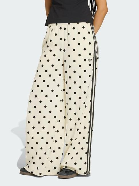 Adidas Originals Wide Pans White Relaxed Fit Printed Sports Trackpants