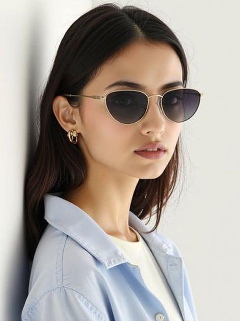John Jacobs Grey Polarised and UV Protected Lens Cat Eye Sunglasses for Women