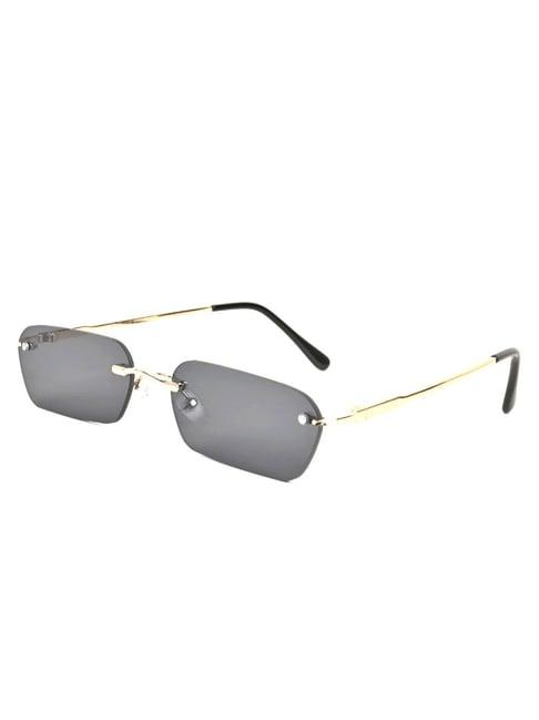 Voyage Black Rectangular UV Protection Unisex Sunglasses