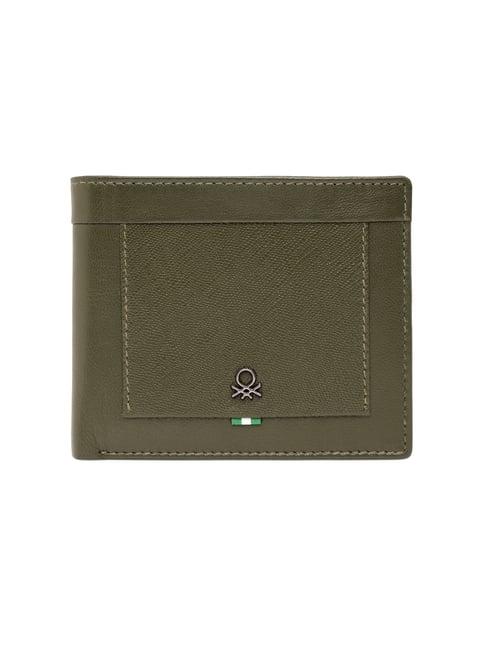 United Colors of Benetton Olive Speyer Leather Bi-Fold Wallet