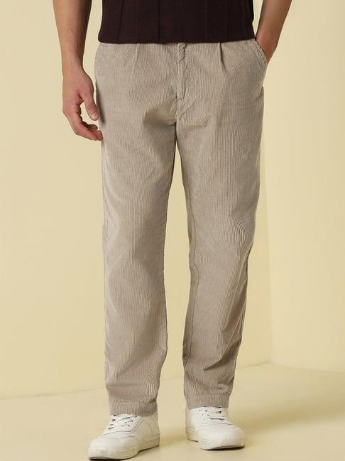 Allen Solly Beige Cotton Relaxed Fit Chinos