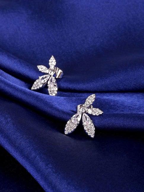 The Real Effect London 800 Silver Aura Intricate Floral Earrings for Women
