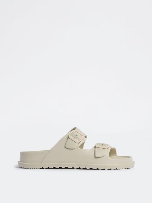 SOLEPLAY by Westside Ivory Buckle-Detailed Slides