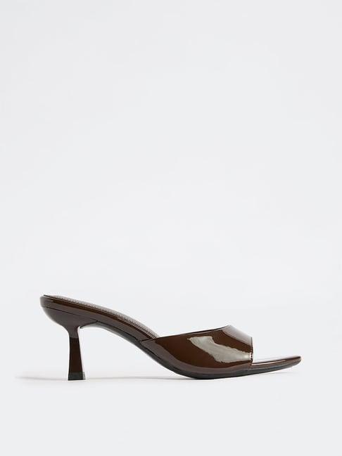 LUNA BLU by Westside Dark Brown Heel Mules