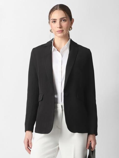 Van Heusen Women Black Solid Blazer