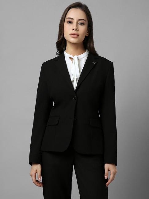 Allen Solly Black Solid Long Sleeves Blazer