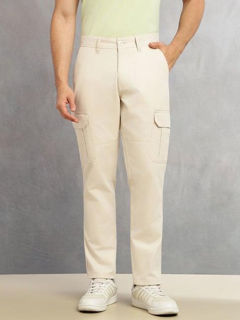 Thomas Scott Beige Straight Fit Cargos