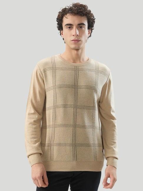 Raymond Brown Regular Fit Checked Sweater