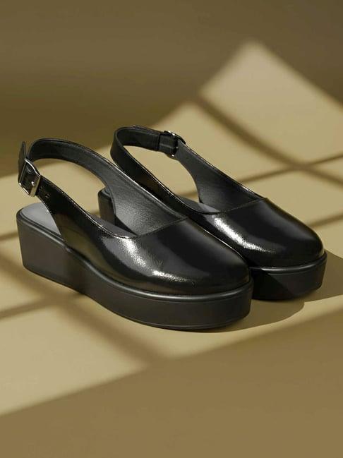 Mochi Women's Black Sling Back Shoes