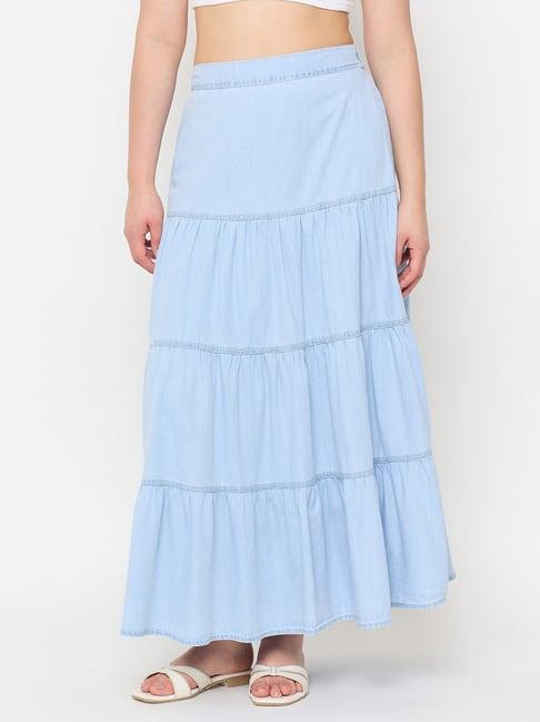 MADAME Light Blue Cotton Skirt