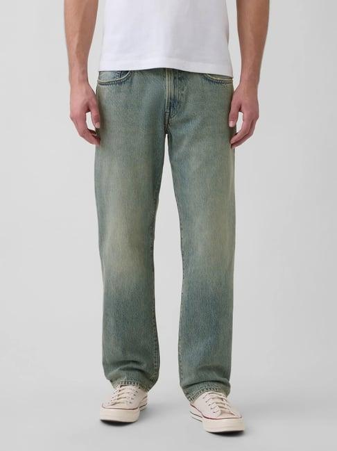 GAP Light Blue Cotton Relaxed Fit Jeans