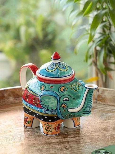 Exclusivelane Multicolor Ceramic Kettle