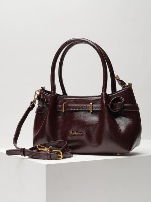 Women Maroon Textured Casual Handbag