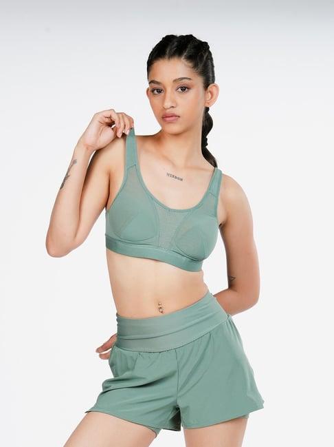 Women Blue Breast Support Sports Bra