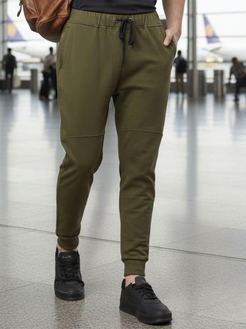 Rigo Olive Cotton Regular Fit Joggers