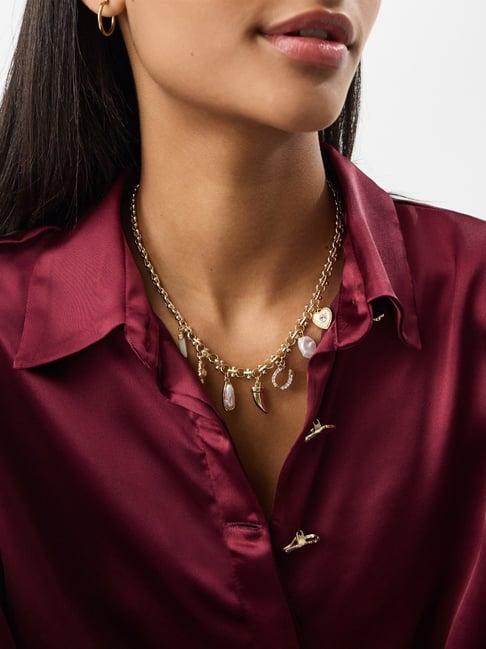 Accessorize London Gold Western Charm Necklace for Women