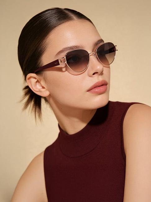Irus Brown Oval UV Protected Sunglasses for Women