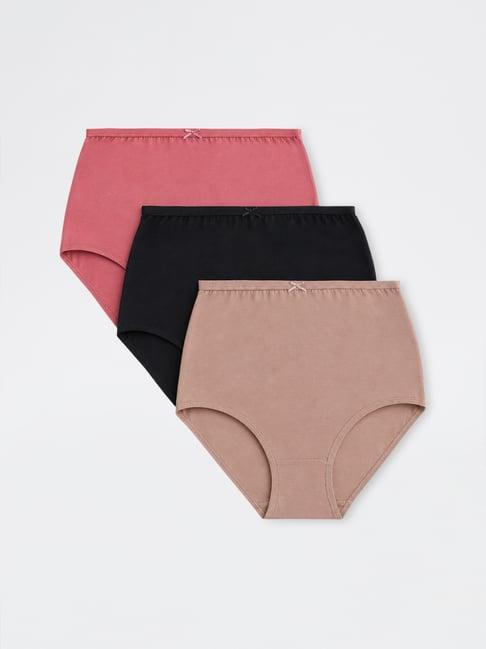 Wunderlove by Westside Taupe Full Cotton-Blend Briefs - Pack of 3