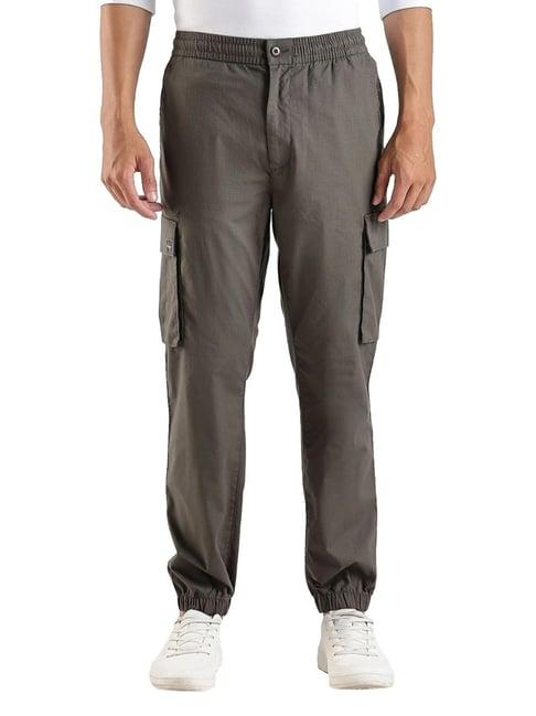CALVIN KLEIN Charcoal Grey Skinny Fit Solid Mid Rise Trouser