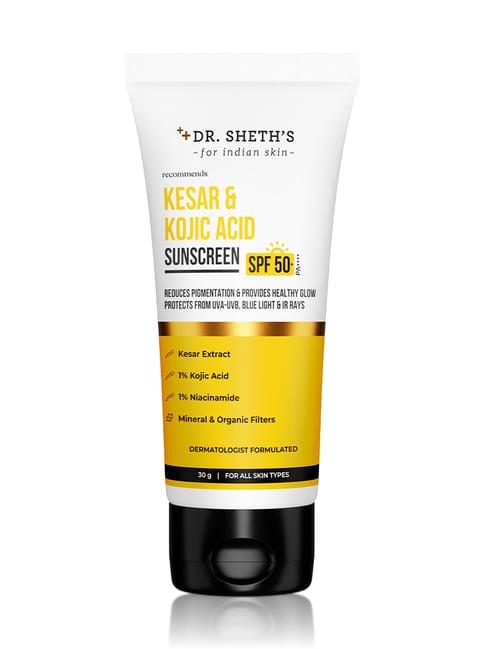 Dr. Sheth's Kesar & Kojic Acid SPF 50+ PA++++ Oil Free-Sunscreen - 30 gm