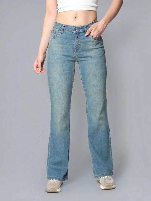Flying Machine Light Blue Cotton Regular Fit Mid Rise Jeans