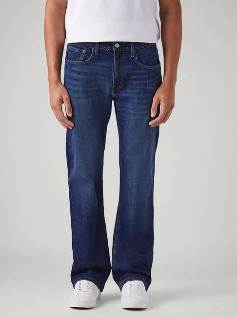 Levi's Men's Dark Blue Bootcut Fit Solid Jeans