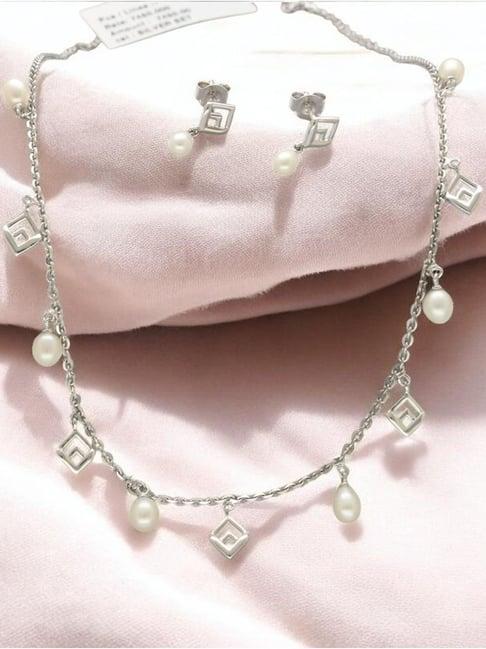 Sri Jagdamba Pearls 925 Silver Set for Women