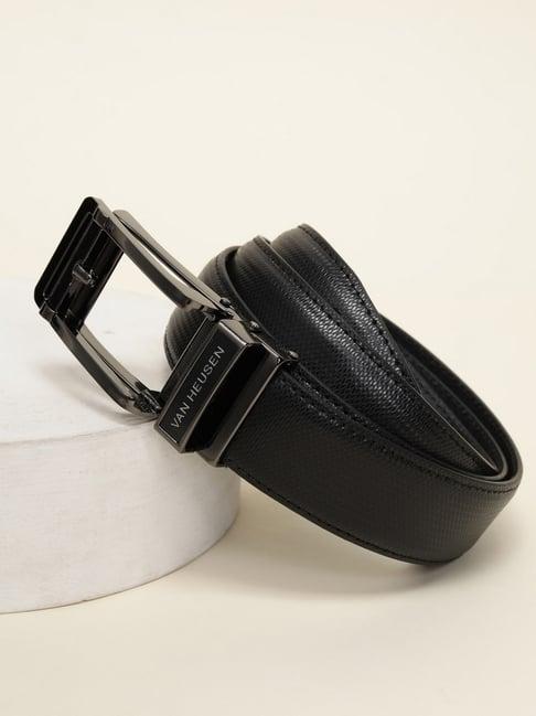 Van Heusen Men Black Self Design Belt