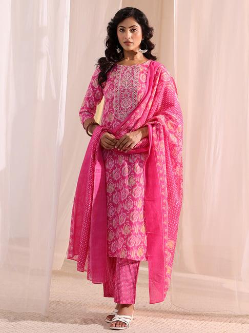 Gerua By Libas Pink Straight Fit Printed Kurta Set