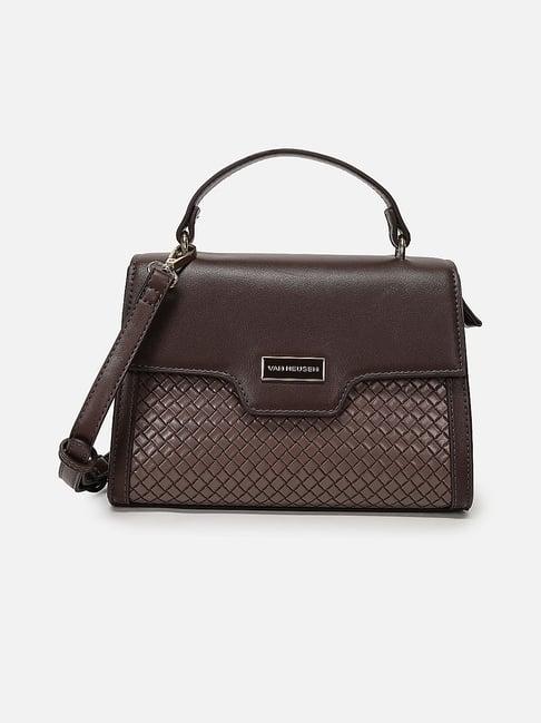 Women Brown Textured Casual Handbag