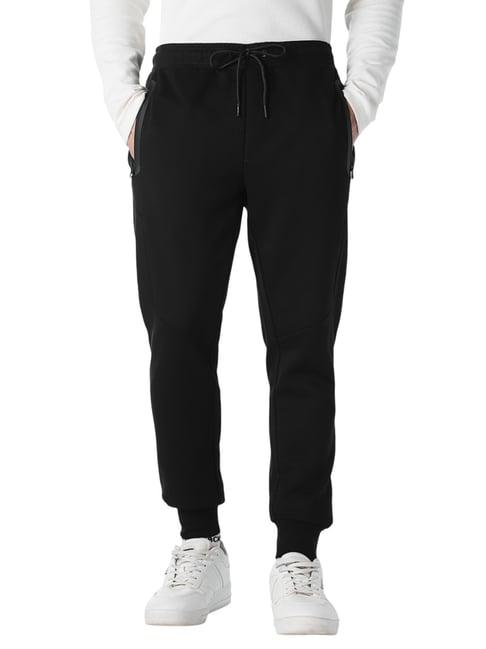 Jack & Jones Jet Black Polyester Slim Fit Joggers
