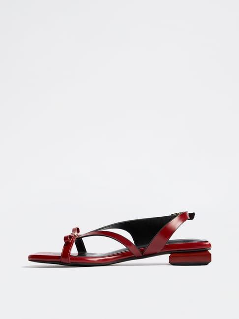 LUNA BLU by Westside Red Bow-Detail Multi-Strap Sandals