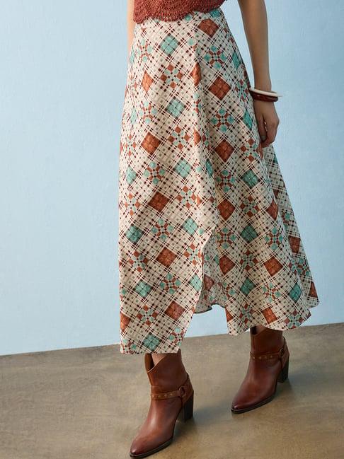 Bombay Paisley by Westside Multicolor High-Rise Cotton-Blend Skirt