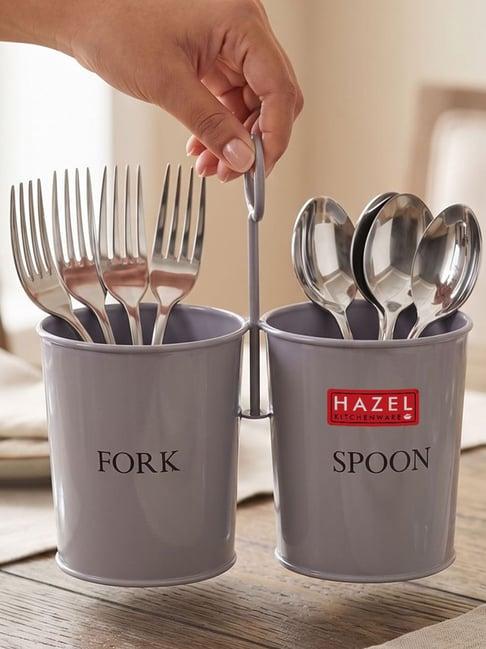 HAZEL Grey Cutlery Holder 2 Section