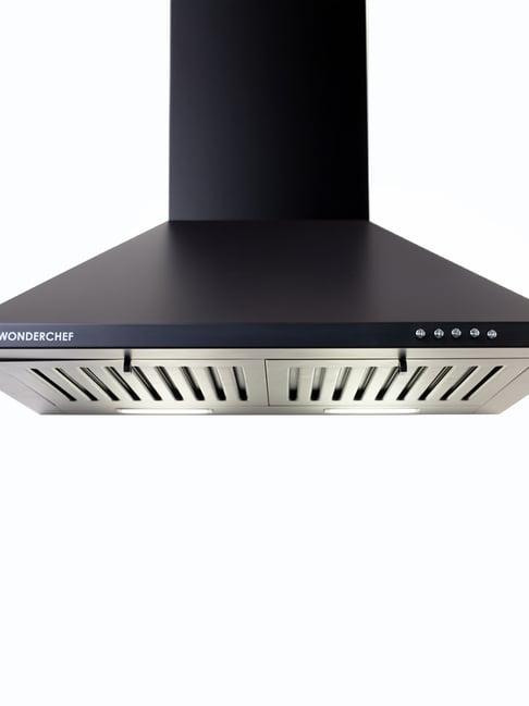 Wonderchef Power Elite Chimney | 60cm |1050 m3/hr| 3 Speed Push Button Controls | 7 Year Wr | Black