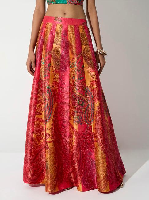 Vark by Westside Multicolor Floral Printed Skirt