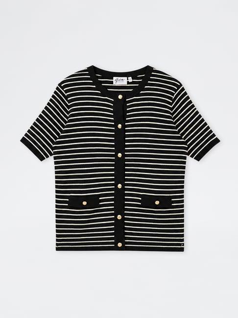 Gia by Westside Black Striped Sweater