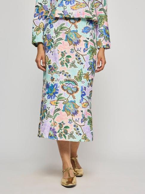 Label Ritu Kumar Multicolor Relaxed Fit Printed Skirt