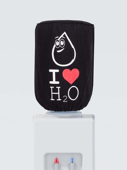 Swayam Black & White Cotton 20 Litre Water Dispenser Bottle Cover - Set of 1