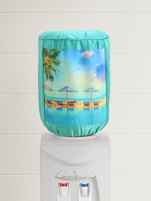 Swayam Turquoise Cotton 20 Litre Water Dispenser Bottle Covers - Set of 1