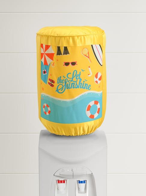 Swayam Yellow Cotton 20 Litre Water Dispenser Bottle Covers - Set of 1
