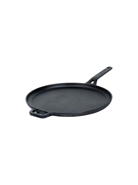Meyer Pre-Seasoned Cast Iron Flat Dosa Tawa, 28 Cm, Black